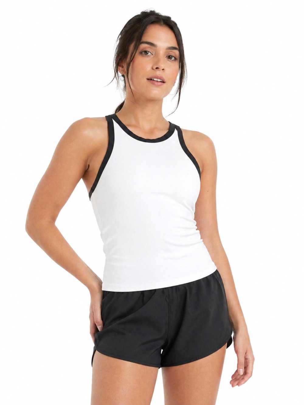 All In Motion Women's Highneck Racerback Tank Top White Size M